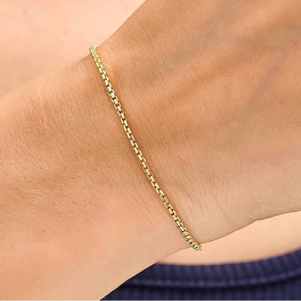 14k gold box chain bracelet